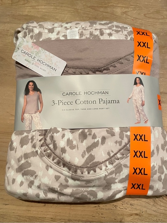 Other - NWT Carole Hochman 💯 cotton pink brown leopard print pajamas all seasons XXL